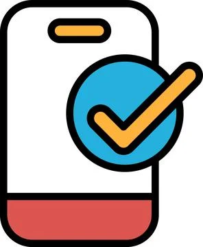 A phone with a check mark on it Stock Illustration