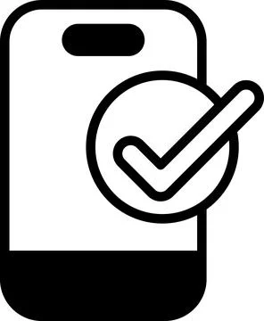 A phone with a check mark on it Stock Illustration