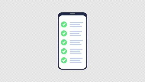 Phone checklist animation with five completed tasks on alpha Stock Footage 332412561