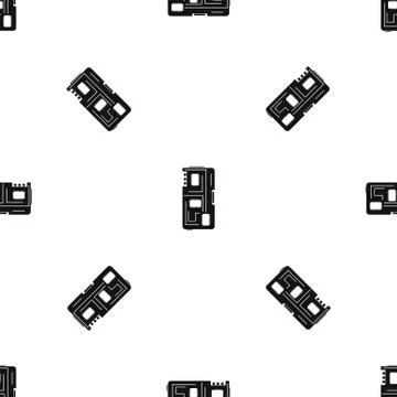 Phone chip pattern seamless black Stock Illustration