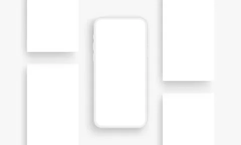 Phone Clay Mockup with Blank Web Pages Stock Illustration