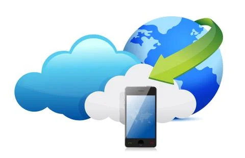 Phone cloud computing moving concept illustration design イラスト素材