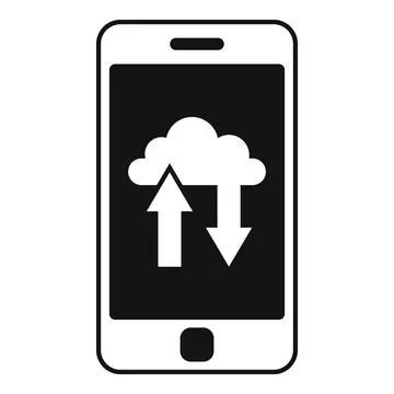 Phone cloud remote control icon, simple style Illustrazione stock