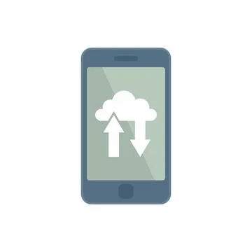Phone cloud remote control icon flat isolated Ilustração Stock