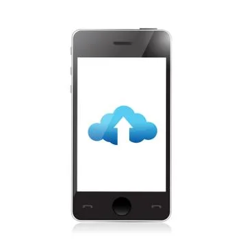 Phone. cloud upload and arrow illustration design over a white background Stock Illustration