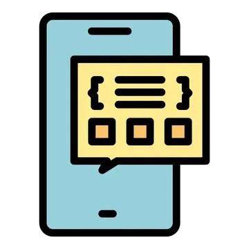 Phone code api icon vector flat Stockillustratie