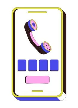 Phone code verification screen 2D cartoon object イラスト素材