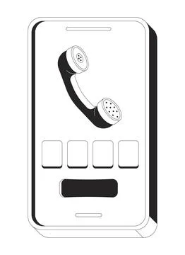 Phone code verification screen 2D line object イラスト素材