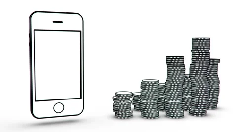 Phone with coins Stock Footage 2782023
