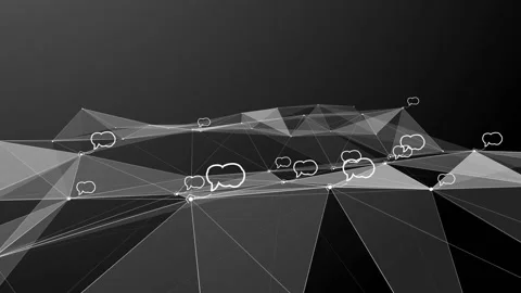 Phone communication icon animation bubbles splatter morphing elements Stock Footage 96743386