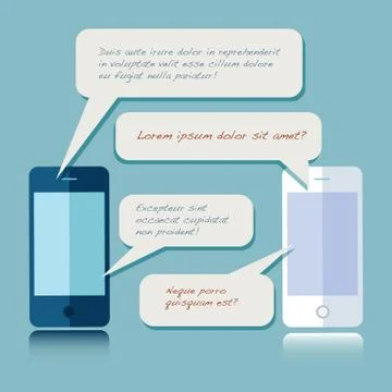 Phone communication technology. Vector Illustration. - Vector Stock Illustration
