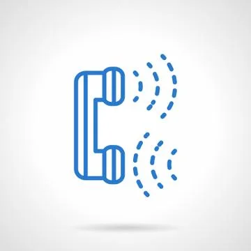 Phone communications blue line vector icon Stock Illustration