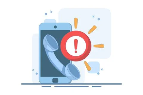 Phone concept with exclamation mark. warning notification. Stock Illustration
