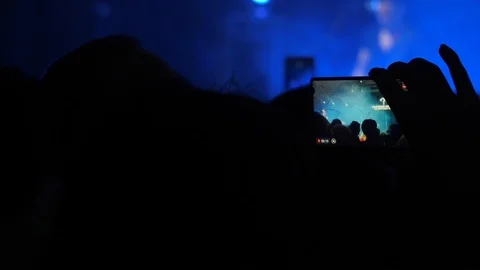 Phone at a concert Stock Footage 92673149