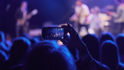 Phone at Concert Stock Footage 129059409