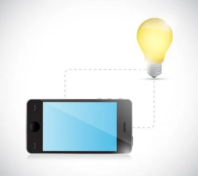 Phone connection. light bulb idea electronic Stock Illustration