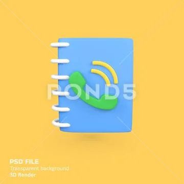 Phone contact isolated 3d render icon illustration PSD Template
