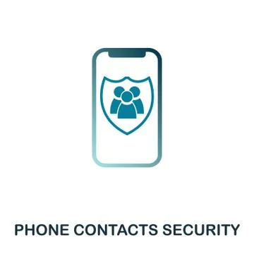 Phone Contacts Security icon. Flat style icon design. UI. Illustration of phone Illustrazione stock