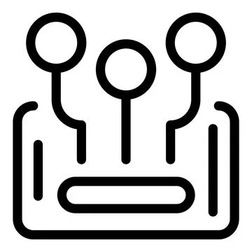 Phone content filter icon, outline style Illustrazione stock