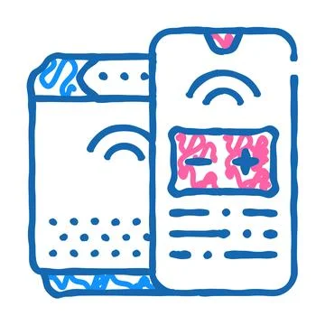 Phone control air cleaner icon doodle illustration Stock Illustration