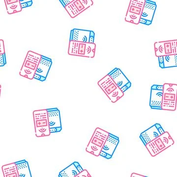 Phone control air cleaner vector seamless pattern Stock Illustration