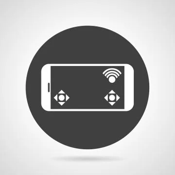 Phone controller black round vector icon Stock Illustration