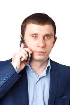 Phone conversation Stock Photos