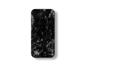 Phone with cracked and new screen isolated on white background Stock Footage 336429070