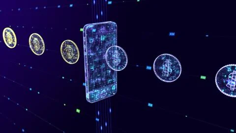 Phone Cryptocurrency rate Stock Illustration