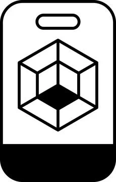 A phone with a cube on it Stock Illustration