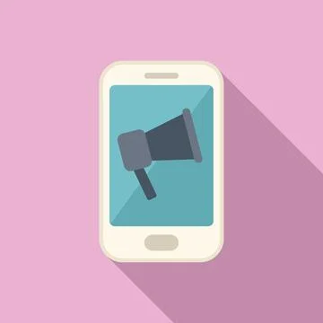 Phone customer database icon flat vector. Crm data 스톡 일러스트