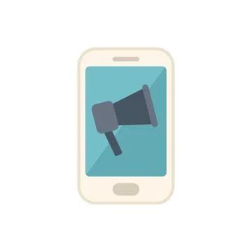 Phone customer database icon flat vector. Crm data Stock Illustration