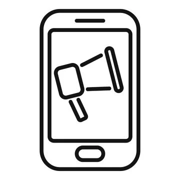 Phone customer database icon outline vector. Crm data Stock Illustration