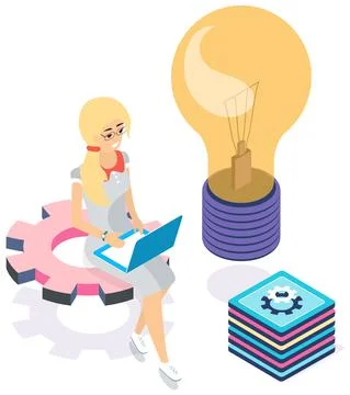 Phone customization application development with computer. Adjusting app Illustrazione stock