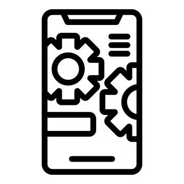 Phone data icon, outline style Illustrazione stock