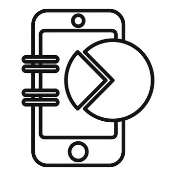 Phone database invoice icon outline vector. Electronic job イラスト素材
