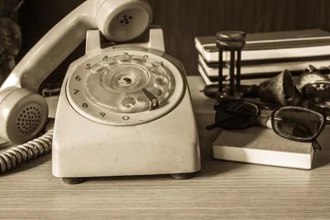 Phone on the desk Stock Photos