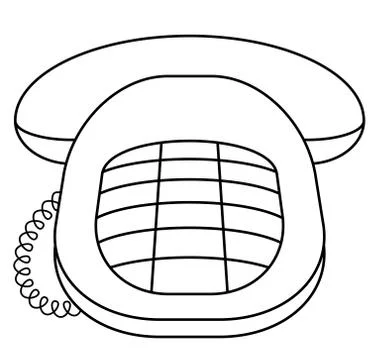 Phone desktop push-button, contour Stock Illustration