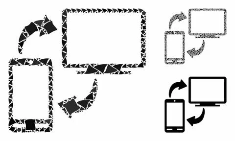 Phone-desktop sync Composition Icon of Rough Items Ilustração Stock