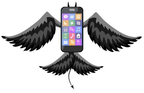 A phone devil icon. Vector Stockillustratie