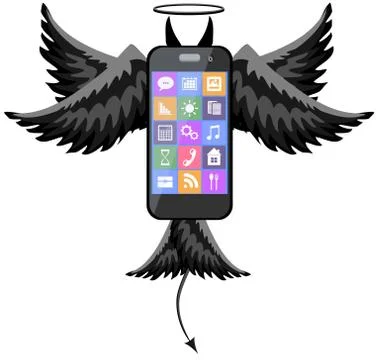 A phone devil icon. Vector Stock Illustration