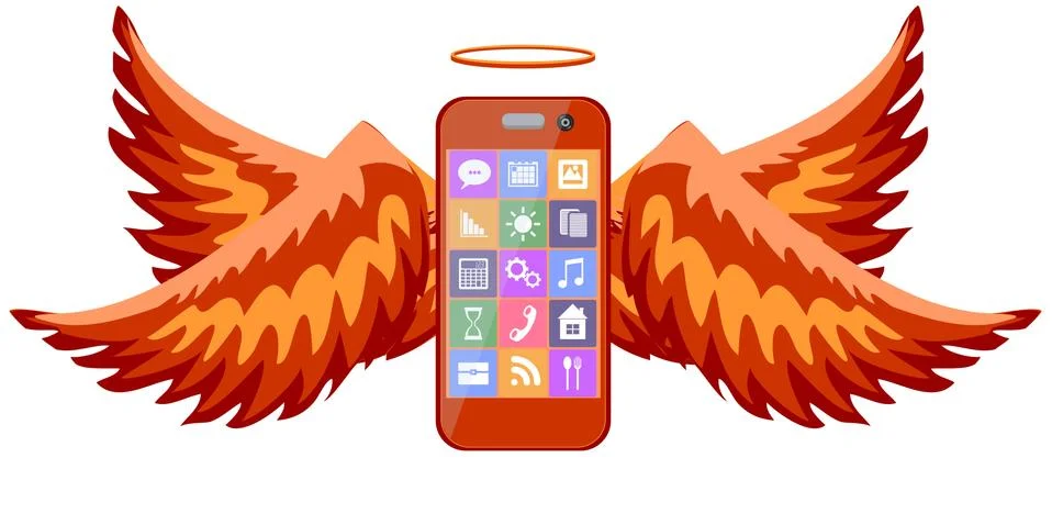 A phone devil icon. Vector 스톡 일러스트