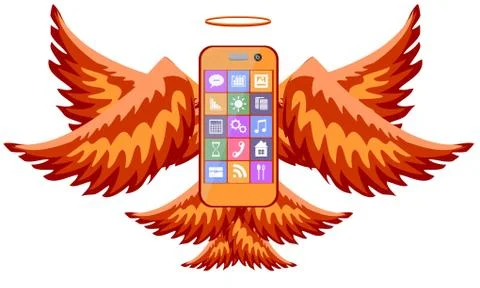 A phone devil icon. Vector イラスト素材