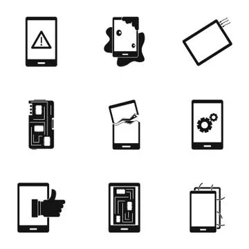 Phone diagnostics icon set, simple style Illustrazione stock