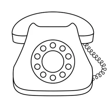 Phone dial desktop, contour Stock Illustration