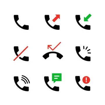 Phone dial icon set. Stock Illustration