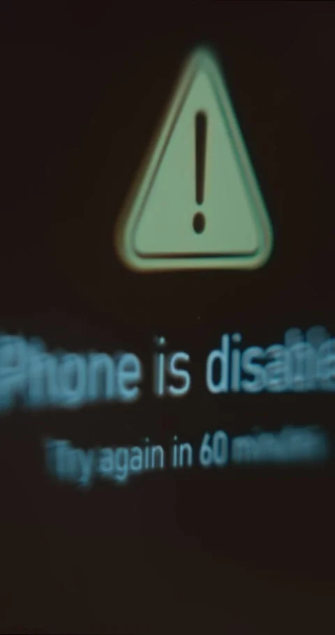 Phone is disabled alert message, attention sign Stock-Footage 323367364