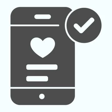 Phone donation solid icon. Phone web page with sending money for charity vector Stock Illustration