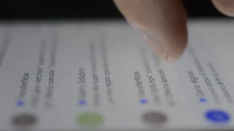 Phone e mail close-up. businessman scroll e mail on the phone display. Stock Footage 248686854