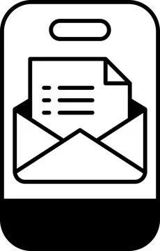 A phone with an envelope on it Stock Illustration